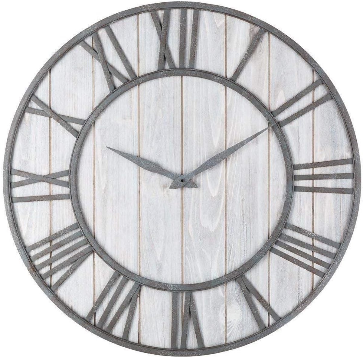 SnelShoppen - WOOKO Stille Wandklok, Non-Tikken Quartz Klok, Batterij Aangedreven, Decoratieve Wandklok voor Thuis, Kantoor, School, Ronde Vuren Houte