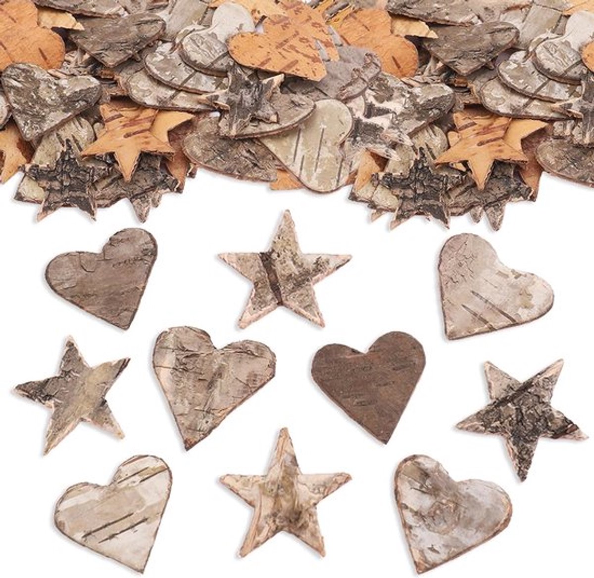 Set van 50 Houten Sterren voor Hartdecoratie, Perfect voor Feestdagen en DIY Projecten