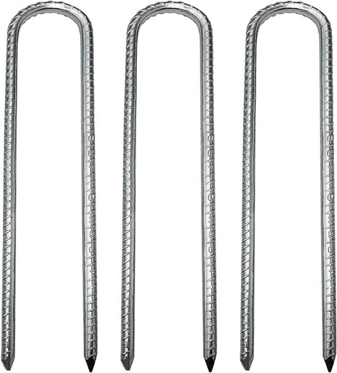 Stevige Stalen Grondpinnen voor Tent, Trampoline en Tuin - 30 cm, 3 Stuks, Ideaal voor Camping en Beveiliging