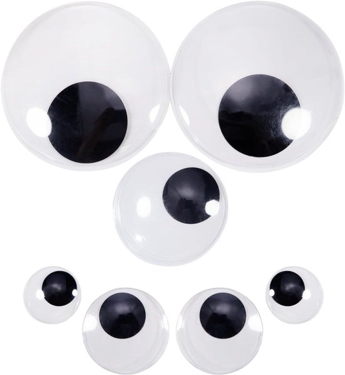 Pack van 10 Wobble Eyes, Zelfklevende Grote 50 mm tot 150 mm, Ronde Googly Ogen voor DIY Scrapbooking en Creatieve Knutselprojecten