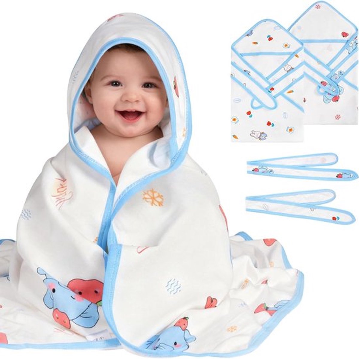 Zachte baby wikkeldoekjes voor 0-3 maanden, set van 2, ademend en vochtabsorberend, ideaal voor comfortabel slapen van jongen en meisje