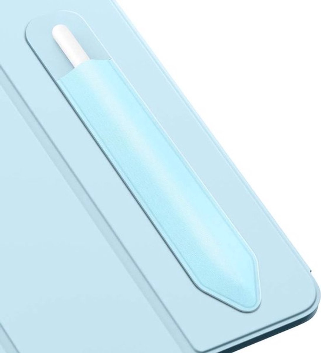 Klevende Pencilhouder voor iPad Pencil 1e en 2e Generatie, Elastische PU Leren Case voor iPad 9e, 8e, Air 4, Pro 11 en 12.9, Mini 6 in Luchtblauw, Ideaal voor Bescherming en Gebruiksgemak