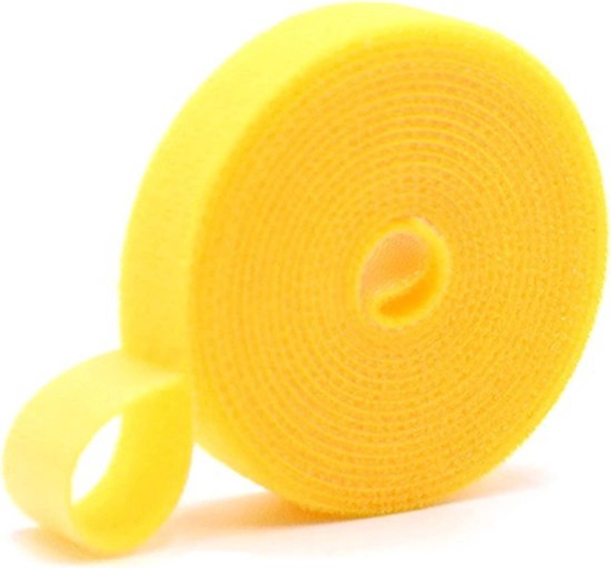 Klittenband Strips van 5m voor Kabelbeheer, 1cm Breed, Geel - Ideaal voor Organisatie en Bevestiging