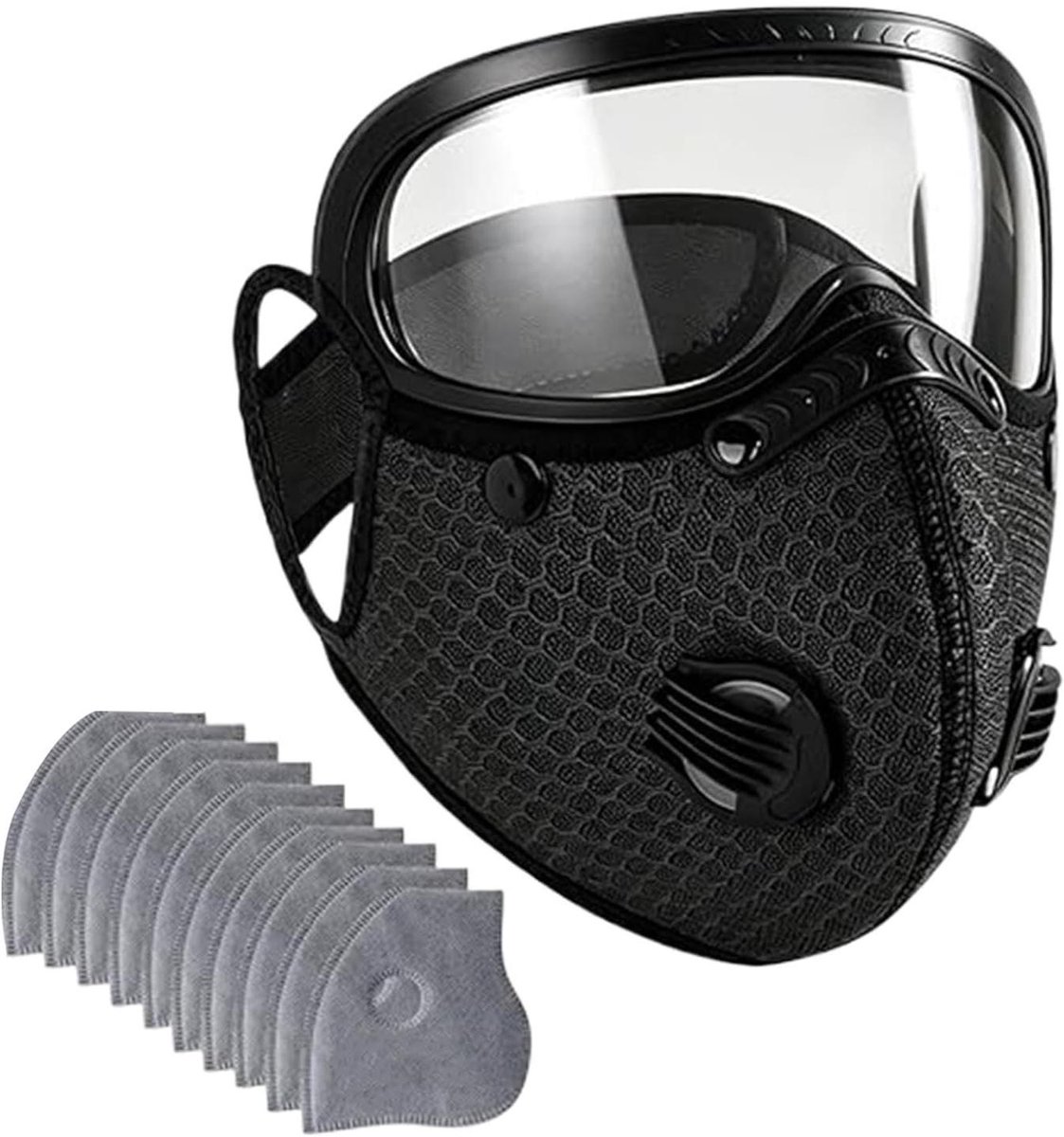 Stofdicht Gezichtsbescherming - Herbruikbaar Stofmasker - Binnen en Buiten - Verstelbare Stofbril - 16 x 10 x 3 cm