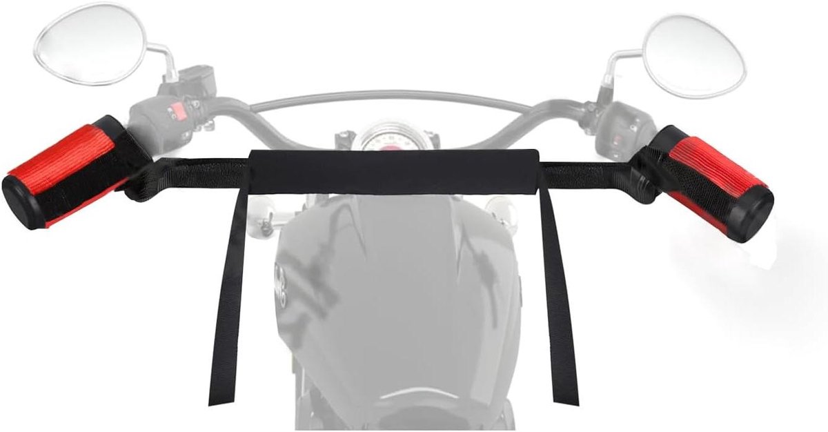 Motorhandvat Riem - Stuur Bevestiging - Motor Transport - Verstelbaar Ontwerp - 7998 cm - Rood
