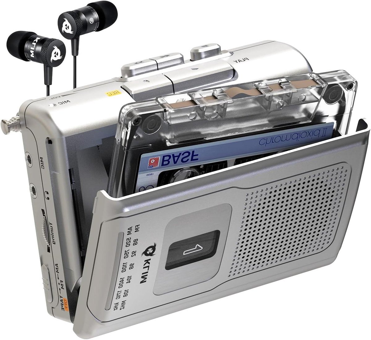 Cassettespeler Recorder - Draagbare Speler - Muziek Luisteren - Ingebouwde Microfoon - 12 cm - Zilver