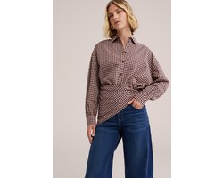 WE Fashion Dames cropped blouse met ruit