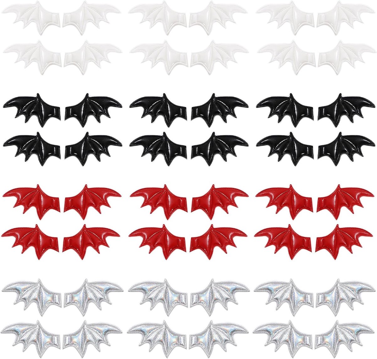 ZAHD 24 Pairs Leather Halloween Bat Wings DIY Craft Bat Wings Creepy Halloween Appliques Small Devil Wings Mini Devil - ShopVlot
