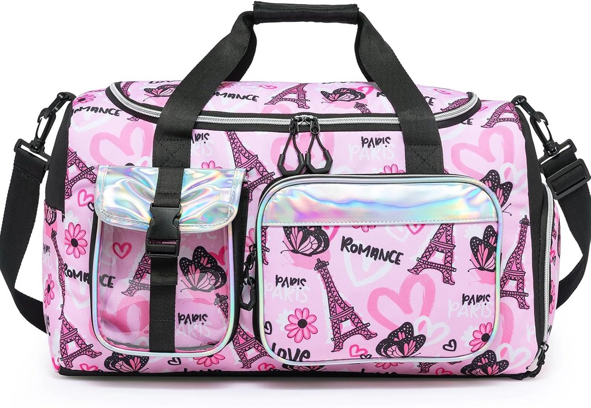 Sporttas kinderen 20 x 11 x 20.8 cm - roze toren - multifunctioneel - ideaal voor sport en zwembad - ShopVlot