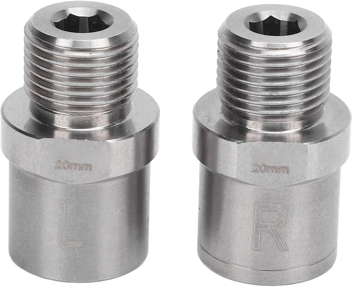 Fiets pedaalverlenging 20mm - RVS pedaalextender - Verbeterde trapkracht - Geschikt voor mountainbike en racefiets - ShopVlot