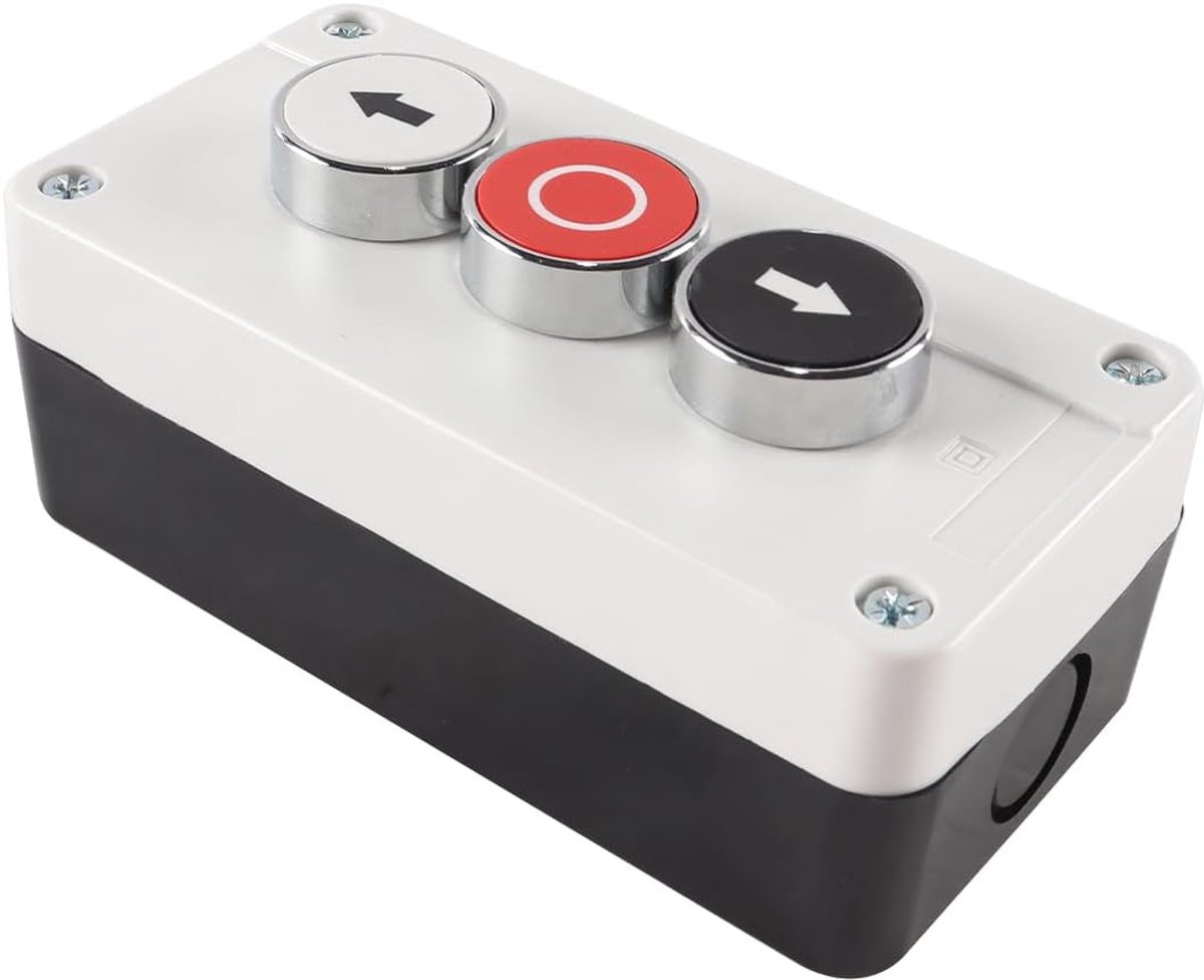 SnelShoppen - Drukknop Schakelstation, Waterdichte Stopknop voor Garages, Tailgate Switch voor Roldeuren en Vrachtwagens, 3-Weg Bediening