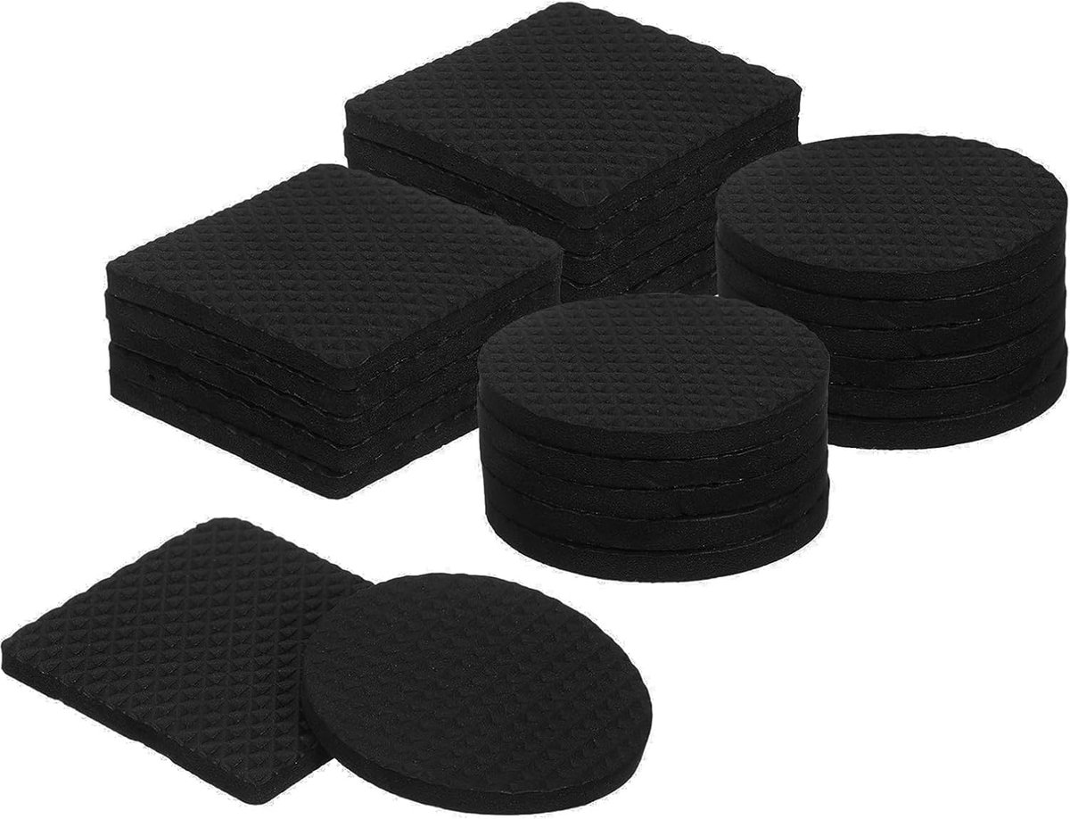 SnelShoppen - Pack van 60 Antislip Rubber Pads 35 mm Zelfklevende Pads voor Meubels, Rubber Pads voor Vloerbescherming, Ronde en Vierkante Vloeren