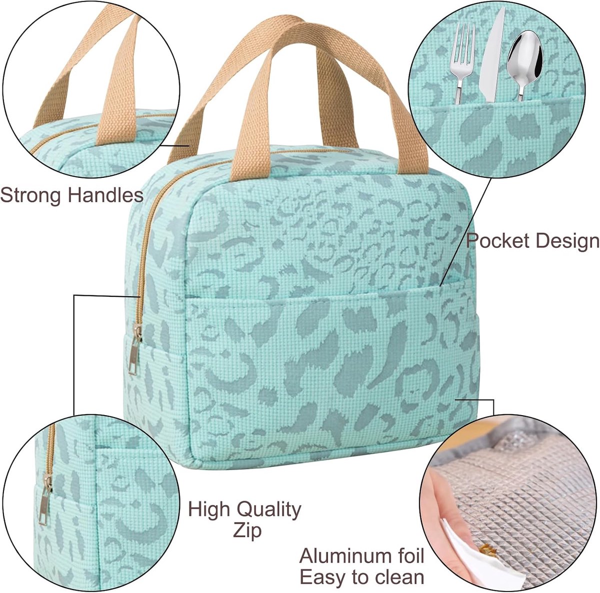Lunchtassen voor kinderen - lunchtas lunchtas herbruikbaar - Lunchtassen - Lunchtassen voor dames en heren - 6 l mini koeltas - kleine geïsoleerde picknicktas - voor werk, school, picknick, reizen (blauw) — cadeau in Cadeau-ideeën - foto 3
