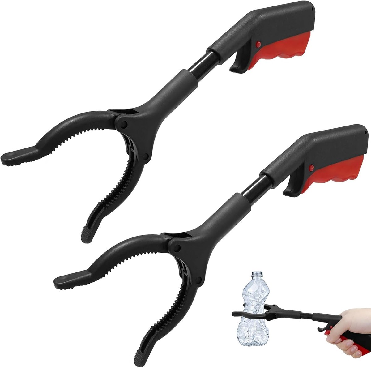 SnelShoppen - 2 Stuks Senioren Grijptangen 30cm - Ergonomische Afvalgrijpers, Lichtgewicht RVS Handvatten voor Tuin, Schoonmaak en Buitengebruik