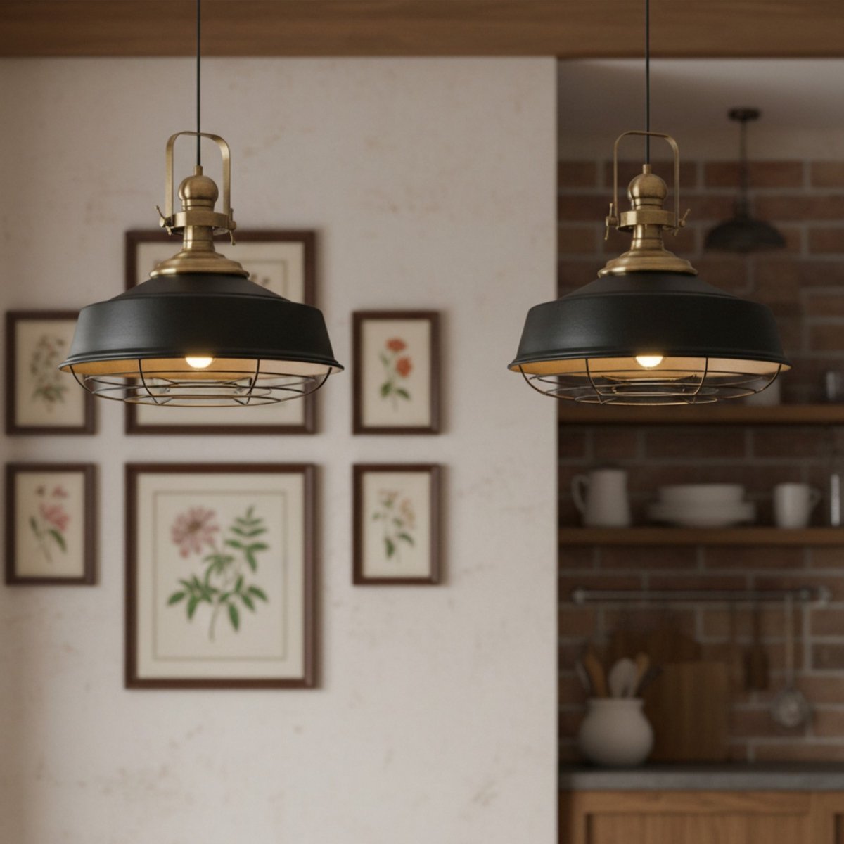 Bamyum Asletl hanglamp, industriële Modern stijl, Ø41 cm, zwart metalen lamp