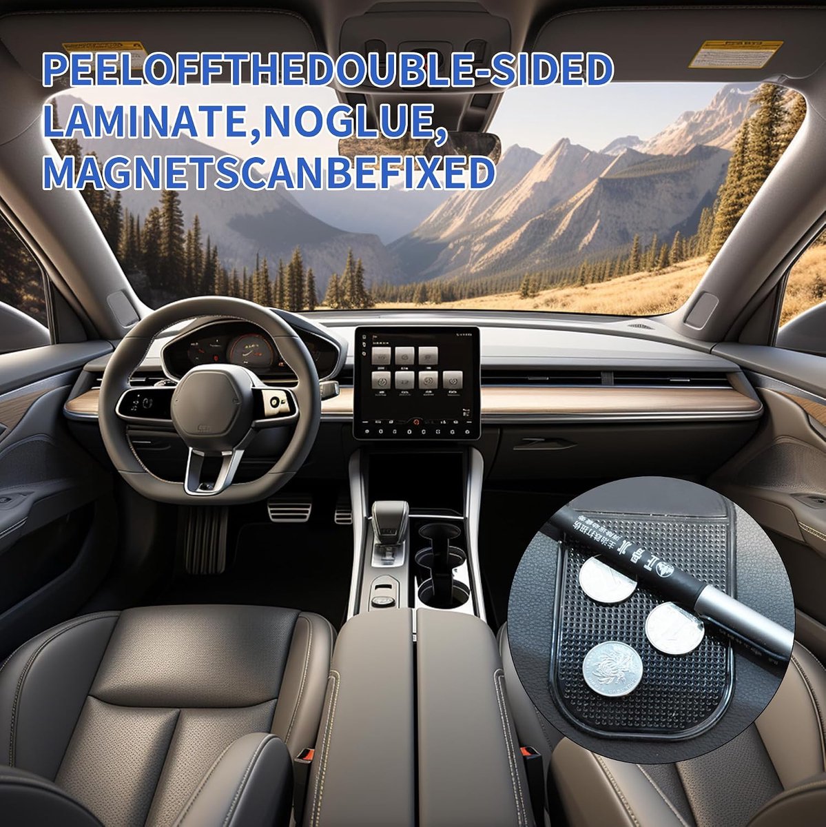 SnelShoppen - Pack van 5 Auto Dashboard Anti-Slip Matten (14 x 8 cm) - Zelfklevende Dashboard Pads voor Mobiele Telefoon - Wasbare Gel Inhoud Matten m
