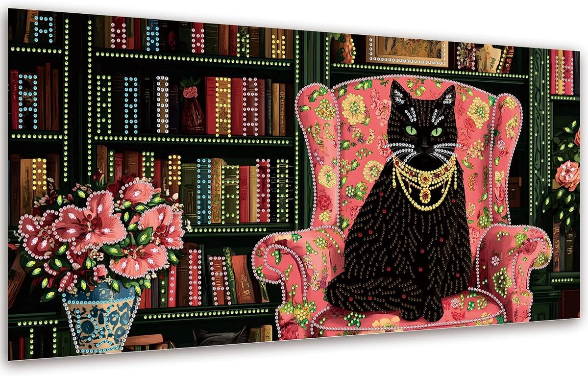 VAIIEYO Special Shapes Diamond Painting Cat, 5D DIY Painting Kits Animal, Rhinestone Embroidery Embroidery Kits Supply - ShopVlot