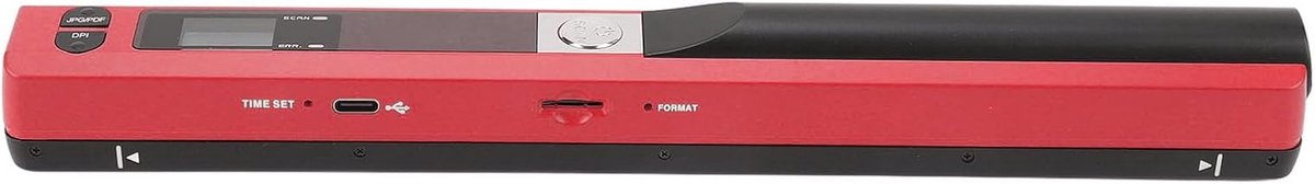 SnelShoppen - Draagbare Document Scanner A4 Handscanner voor Thuis en Kantoor - Eenvoudig in Gebruik - 300/600/900 dpi - JPEG/PDF Ondersteuning - Rood
