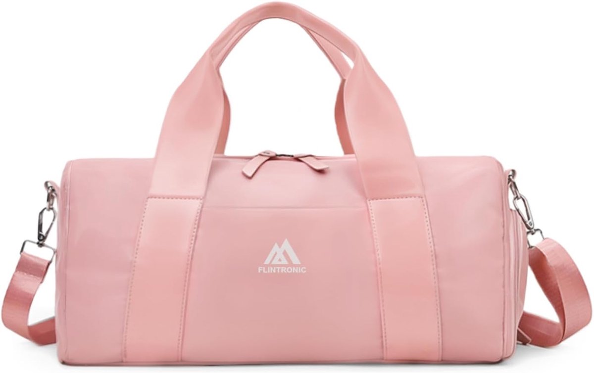 SnelShoppen - Sporttas voor Meisjes en Vrouwen met Schoencompartiment en Natvak - Duurzaam Oxford - 40 cm x 19 cm x 20 cm - Roze - Voor Fitness, Dans,