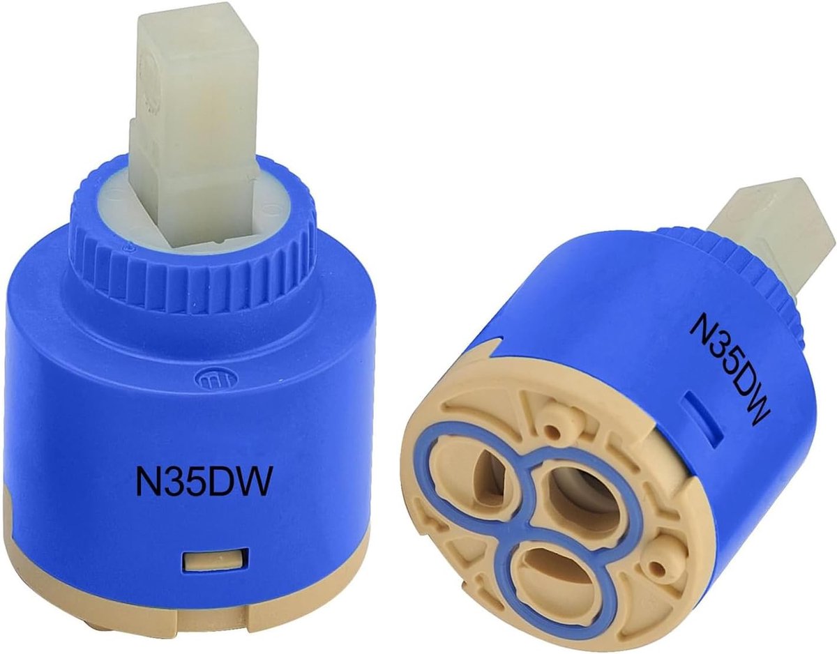 SnelShoppen - 35mm Keramische Tap Cartridge Vervangingscartridge voor Enkelhandige Mengkranen, Geschikt voor Badkamer en Keuken, Koud en Warm Water