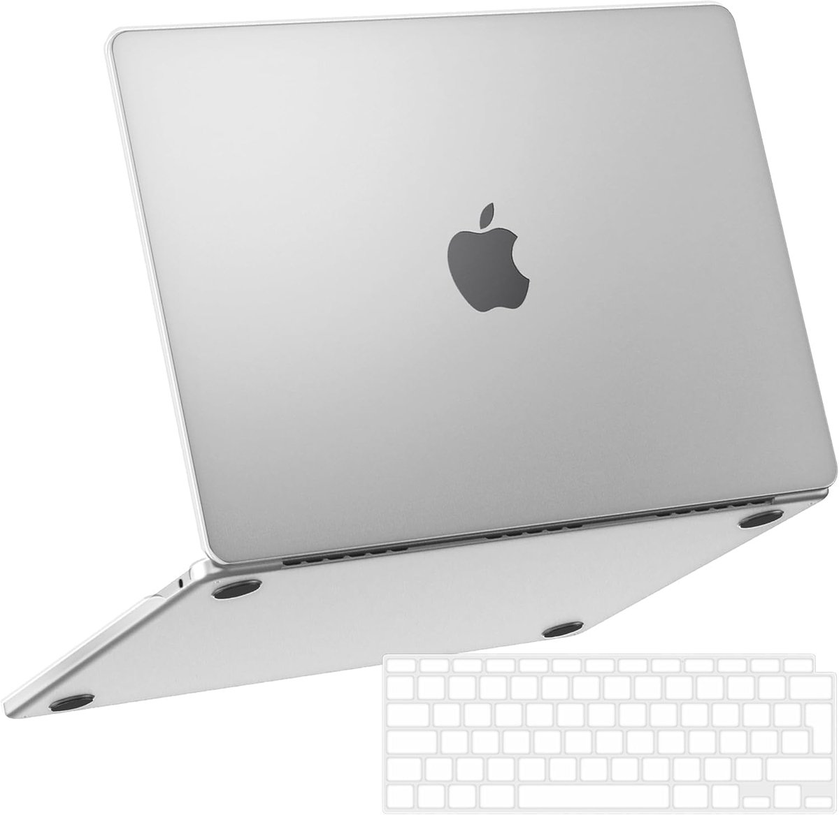 SnelShoppen - Rigid Beschermcase Geschikt voor MacBook Air 13 Inch 2018-2021 M1, Translucent Ultra Dun TPU Toetsenbord Cover EU, Voor A1932 A2179 A233