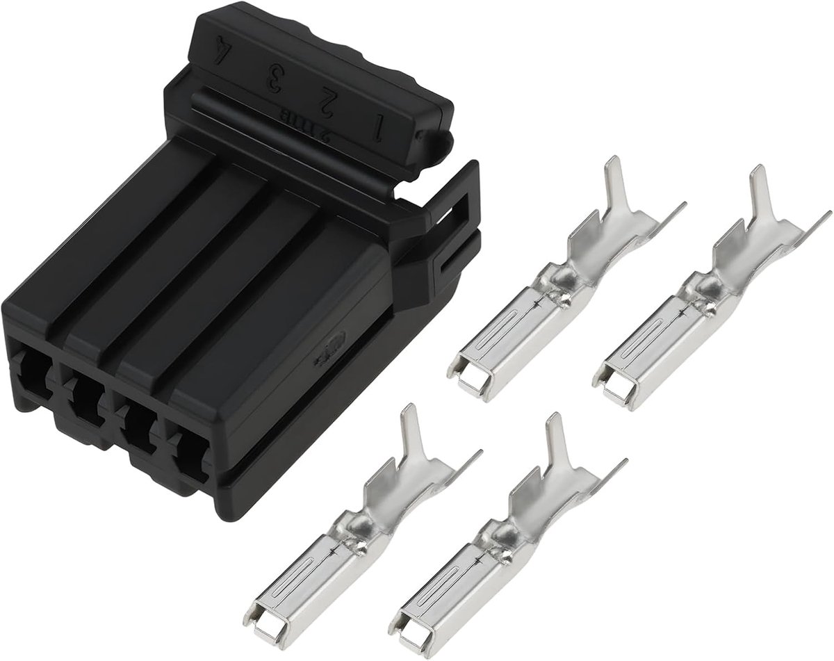 SnelShoppen - 4-Pin Motorfiets Koplamp Connector 174922-2 Geschikt voor Harley Softail, Sportster, Dyna, Touring - Hoogwaardige Stekker met Snap-On On