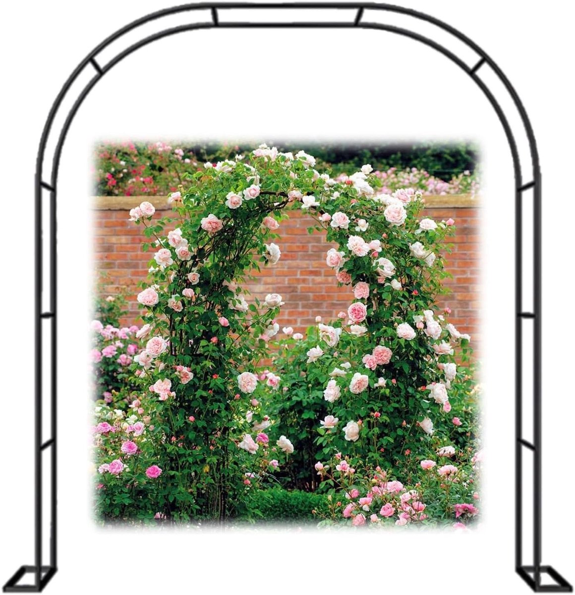 Rozenboog Tuinboog - Klimplant boog - Tuin Decoratie - Weerbestendig Metaal - 240 x 220 cm - Wit