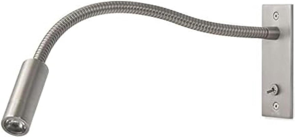 Led Leeslamp - Wandlamp Zwanenhals - Bed Lezen - Flexibele Lampkop - 3W 3000K - Nikkel