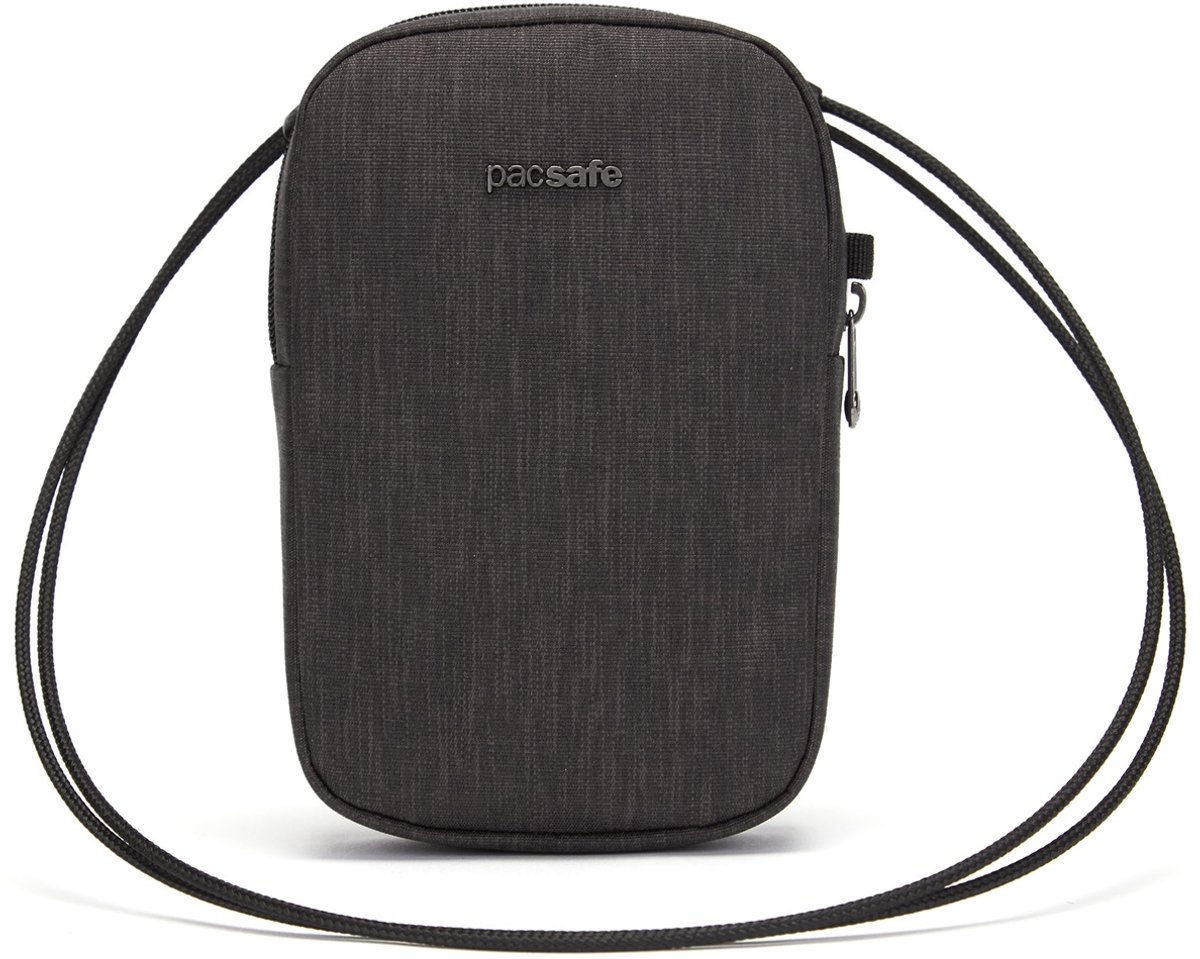 Pacsafe Crossbody bag Carbon - 7 x 12 x 3.5 cm - Schoudertas - RFID-blokkerend - Veelzijdig - Anti-diefstal - Gerecycled Polyester - Grijs