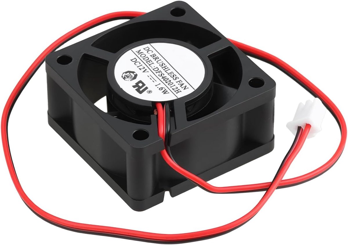 SnelShoppen - 40x40x20mm Koelventilator DC12V 1.6W met 2 Draadjes - Ideaal voor Elektronische Apparaten, 3D Printers en Klein Materiaal