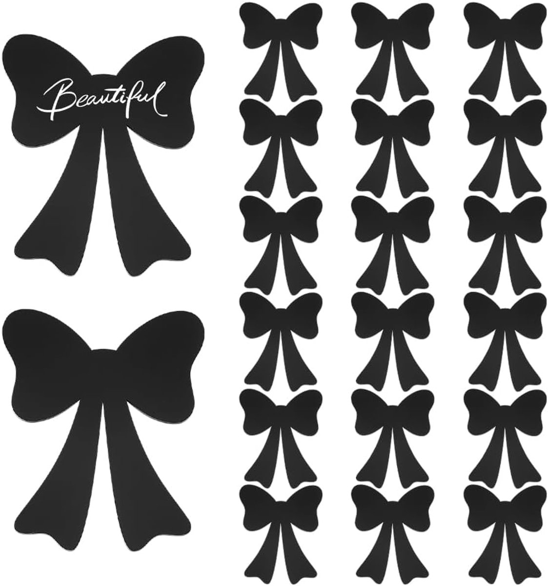 SnelShoppen - 20 Stuks Acryl Naamkaarten met Strik - 120x100mm Zwarte Plaatskaarten voor Bruiloften, Verjaardagsfeesten en Evenementen