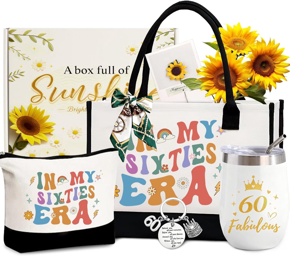 SnelShoppen - Cadeaus voor vrouwen 30 40 50 60 70, Wit, Minimalistisch, Verjaardagscadeau 60e verjaardag, Perfect voor Moeder, Vrouw, Oma, Zus, Beste