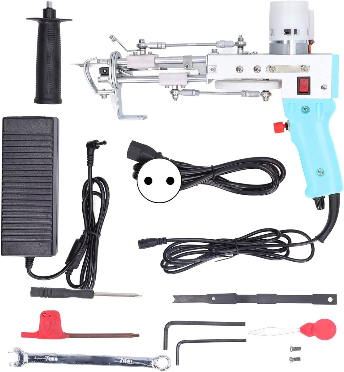 SnelShoppen - Tufting Gear 2 in 1 Snijdend Batterij Tufting Kit met 360° Handgreep, Veilig en Handig voor DIY Matten Maken (EU Plug)
