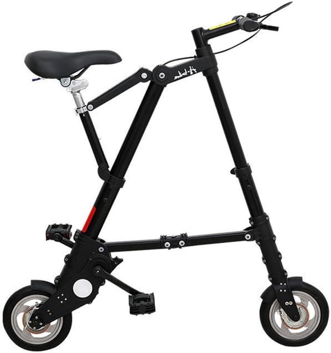 Mini Vouwfiets Compacte Fiets Draagbare Fiets Woon Werkverkeer Snel Opvouwbaar 8 Inch Wielen Zwart Zilver