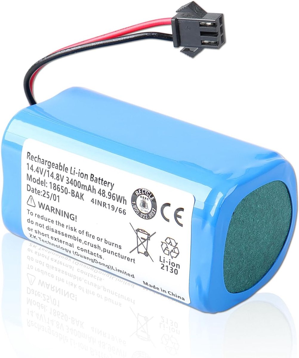 SnelShoppen - Lithium Ion Accu 3400mAh 14.4V Geschikt voor Venga VG RVC 3000, Eufy RoboVac 11 11C 11S MAX 30 30C Max, Ecovacs Deebot N79, Proscenic 85