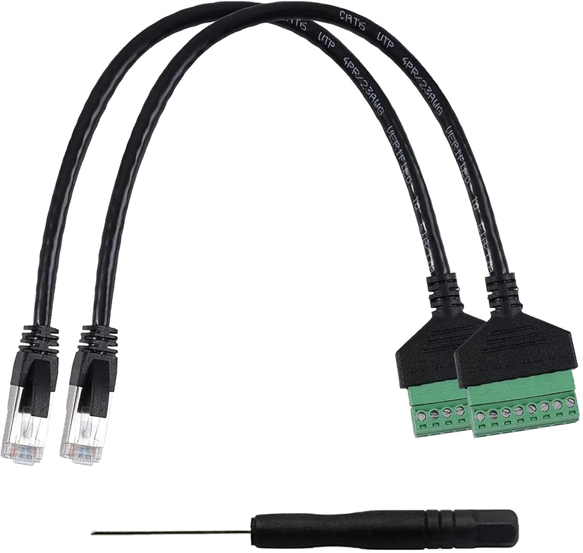 SnelShoppen - RJ45 naar 8 Pin Schroefadapter Cat7 Cat6 Cat5 Ethernet Extender voor Desktop Computer - 2 Stuks - 1000 Mbps - Groene Kleur - Inclusief S