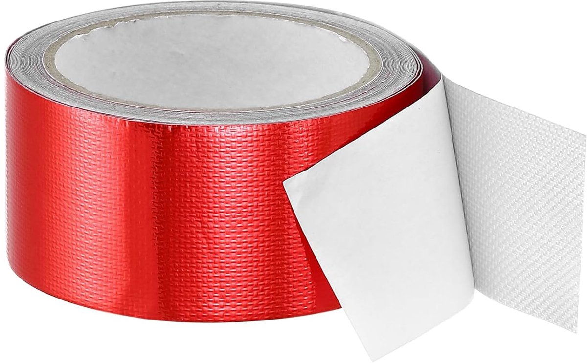 SnelShoppen - Waterproof Reparatietape 8m x 5cm voor PVC, Tent, Zeil, Afdichting, Hoog-Hechting, Flexibel, Rood, Voor Camping en Outdoor Gebruik
