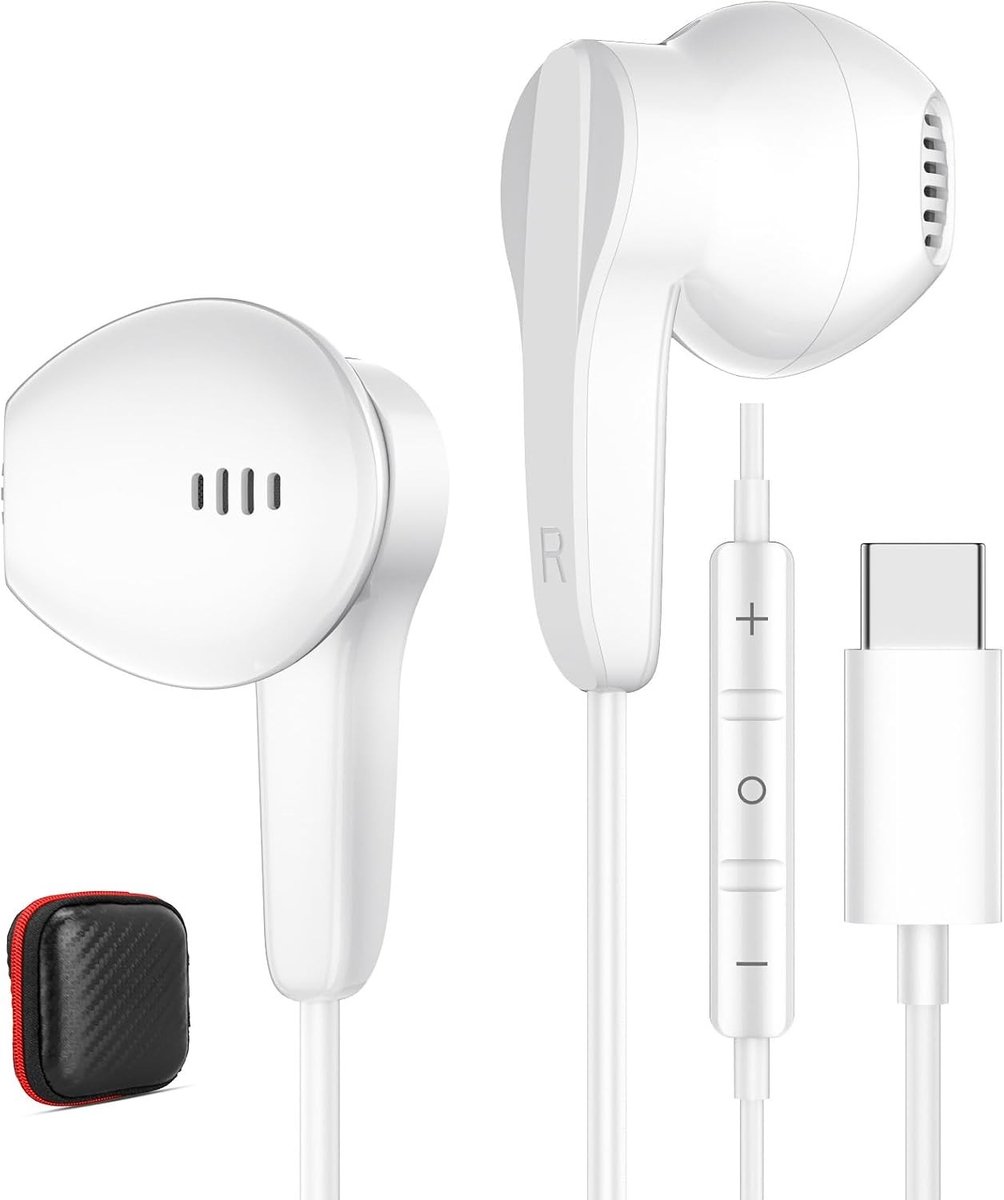 USB C Hoofdtelefoon - Zwart - Voor Smartphones en Tablets