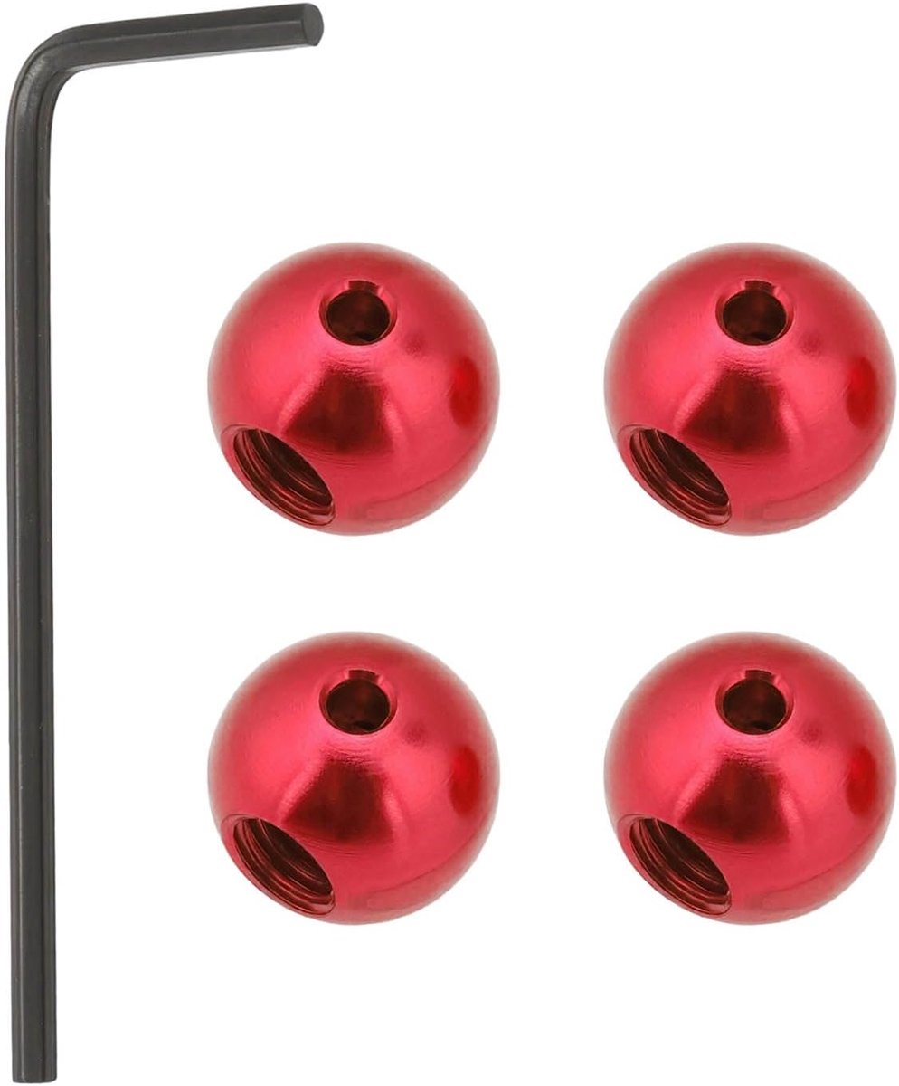 SnelShoppen - 4 Stuks Fietskabel Eindkap Aluminium Brake en Versnellingskabels Rood 3.7x8.6mm Geschikt voor Mountainbikes, Racefietsen, Stadfietsen