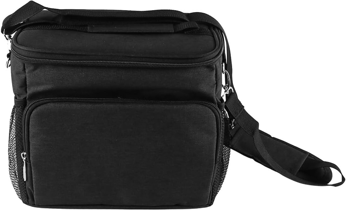 SnelShoppen - Lunch Tas voor Mannen en Vrouwen 8l Geïsoleerde Koeltas Lunchbox met Verstelbare Schouderband voor Werk School Picknick Strand Zwart