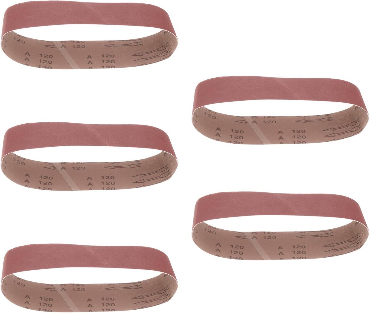 SnelShoppen - 5 stuks 120 Grit Power Bandschuurmachines Schurende Bel 610mm x 76mm Voor Ruw Schuren en Gladmaken, Aluminiumoxide Materiaal, Compatibel