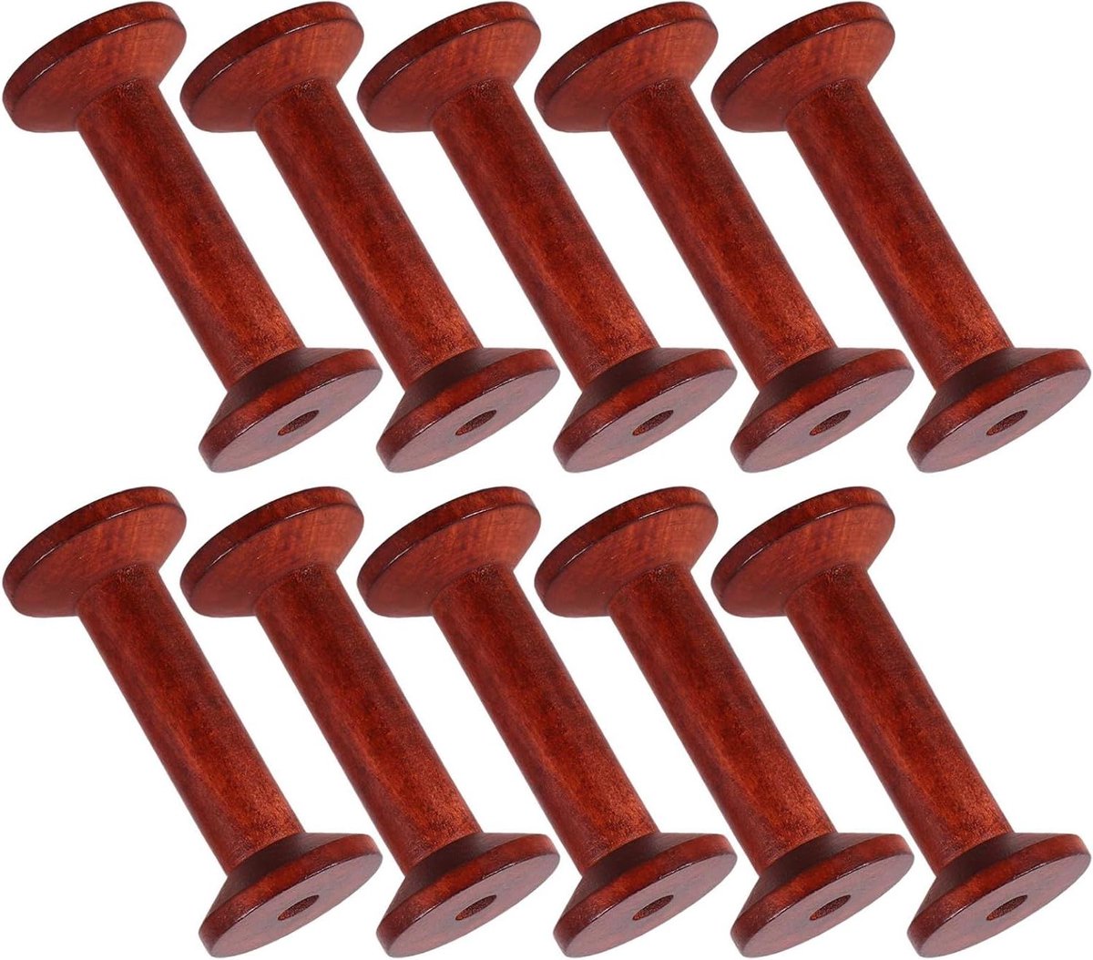 Houten Lege Spoelen - Draadspoelen Knutselen - Garen Organiseren - Natuurlijke Textuur - 10 Stuks - Bruin