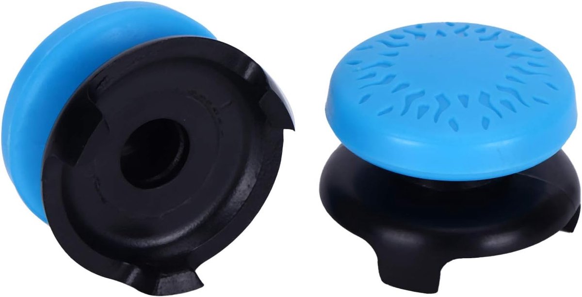 SnelShoppen - 2 Stuks Thumb Grip Thumbstick voor 3D Textuur Joystick Controller - Zachte Siliconen Grip Stick Gamepad Key Cap - Blauw - Verbeterde Spe