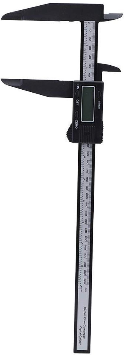 SnelShoppen - Digitale Schuifmaat 300mm - Carbon Digitale Schuifmaat voor Nauwkeurige Metingen in School, Huis, Boerderij - LCD Display, Beschermend v