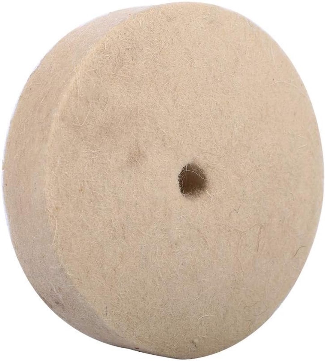 SnelShoppen - Polijstschijf, ronde polijstwool zachte vilt, polijstschijf voor metaal, zilver, goud, chroom, kunststof, hout, glas, keramiek, 3 stuks