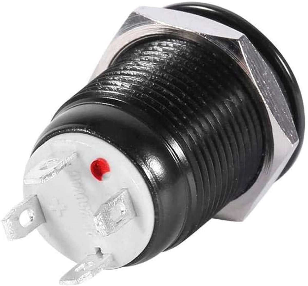 SnelShoppen - Push Button Schakelaar 12mm Metaal LED Rood Voor Auto Licht Schakelaar On Off Latching Waterdicht - Duurzaam en Compact