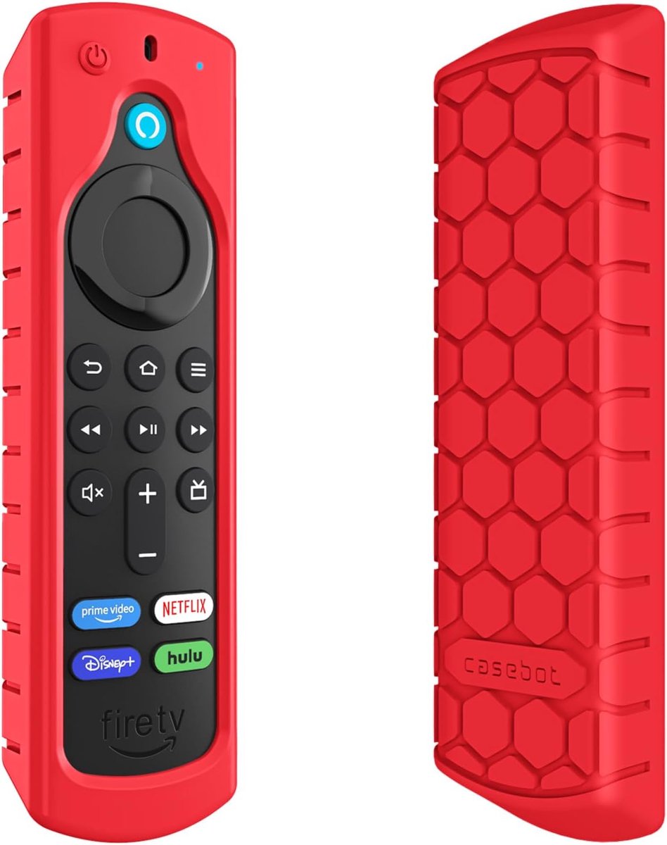 SnelShoppen - Shockproof Silicone Afstandsbediening Hoes voor Alexa Stemafstandsbediening (2e Gen. & 3e Gen.) - Fire TV Stick HD/4K Plus/Select - Besc