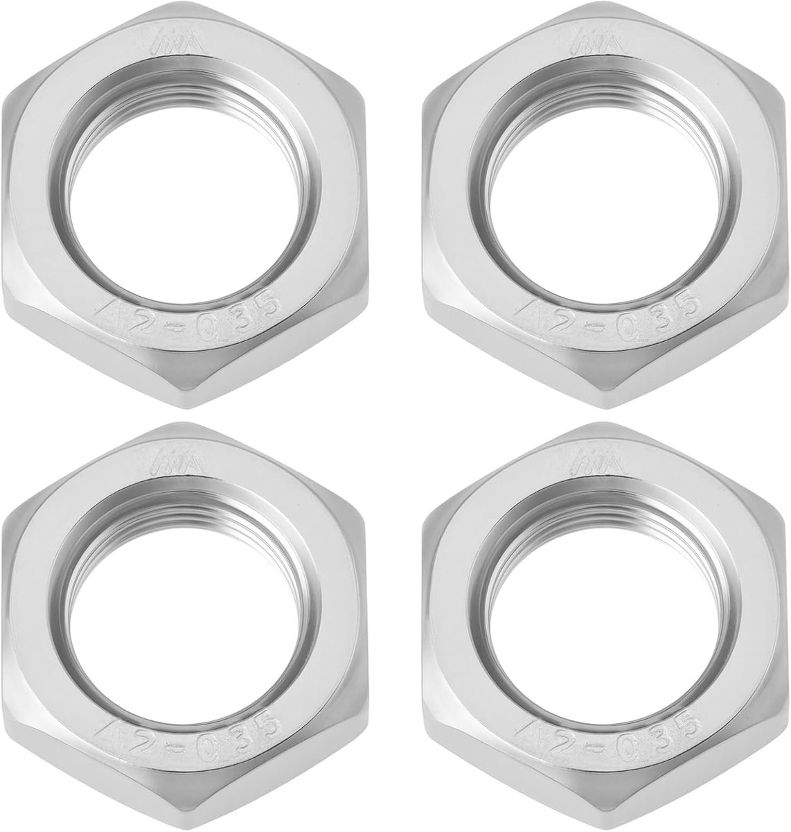SnelShoppen - 4 Stuks M18x1.5 Zeskantmoeren 304 RVS Fijn Draad Moer 27x9mm Voor Auto Modificatie, Speelgoed Assemblage, Meubelinstallatie