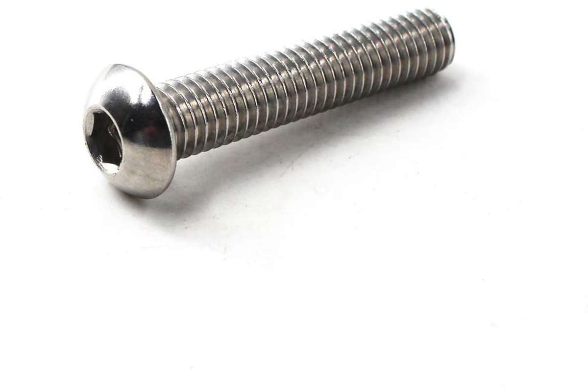 SnelShoppen - M12x40 Knopkop Inbus Schroeven RVS 304 - Duurzaam en Corrosiebestendig - Verpakking van 6 Stuks - Perfect voor Buiten en Vochtige Omgevi