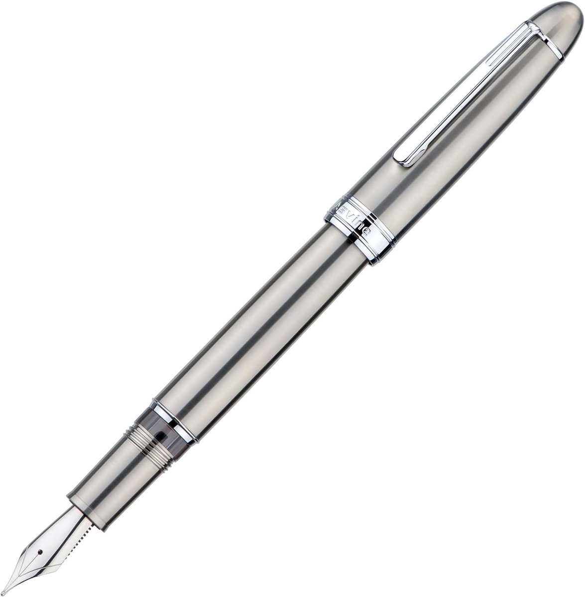 SnelShoppen - Asvine J16 Vulpen van Solid Titanium met Medium Jowo Nib, Piston Vulmechanisme, Inktvenster, Sleutel en Pennendoos